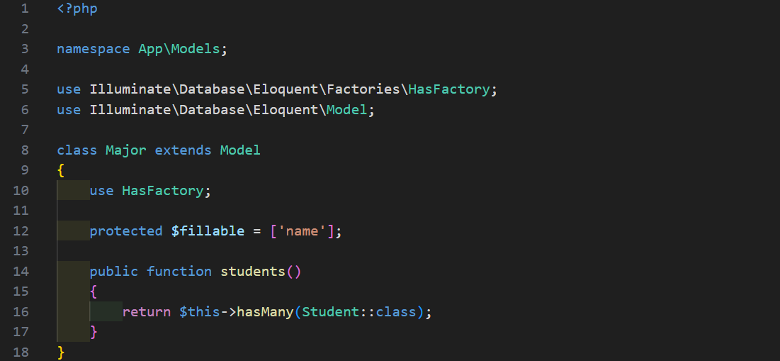 Model Major.php